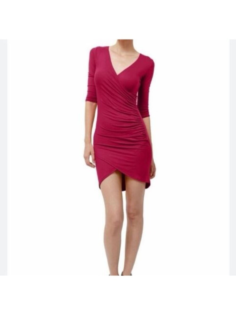 Eva Alexander London Fuchsia Ruched Maternity Bodycon Dress XS